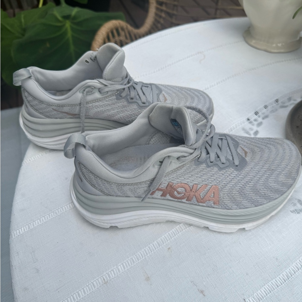 Hoka Women's Athletic Shoes in Gray and Pink